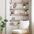 Estante de pared madera roble tratada marrón claro 100x10x6