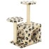 Rascador para gatos con poste de sisal huellas beige 60
