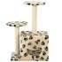 Rascador para gatos con poste de sisal huellas beige 60