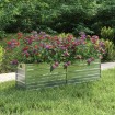 Arriate de acero galvanizado plateado 160x40x45 cm