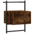 Mesita de noche de pared roble ahumado 35x30x51