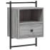 Mesita de noche de pared gris Sonoma 40x30x61
