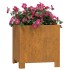 Jardinera con patas acero corten oxidado 32x30x33