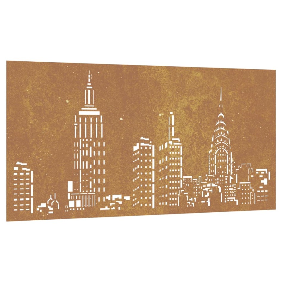 Adorno de pared de jardín acero corten diseño skyline 105x55