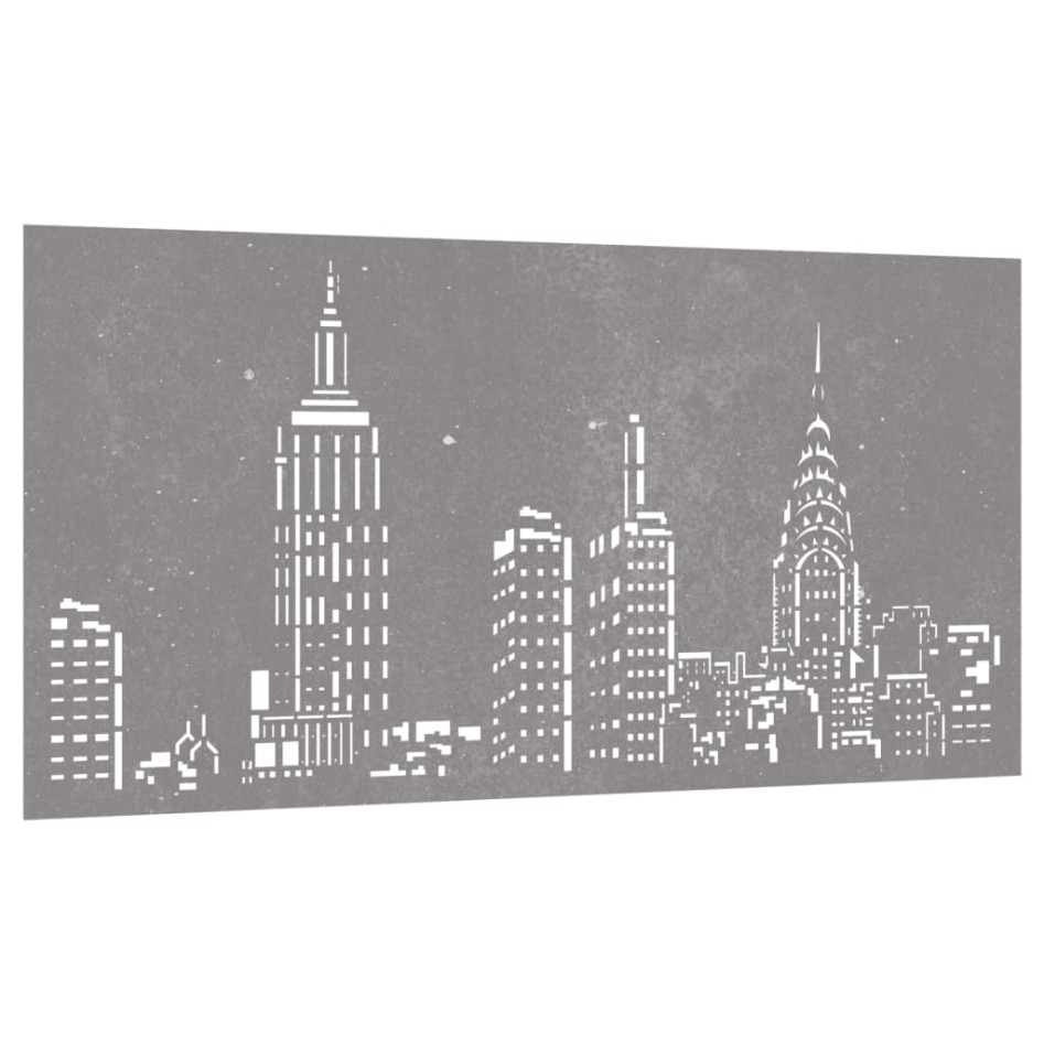 Adorno de pared de jardín acero corten diseño skyline 105x55