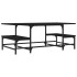 Mesa de centro madera contrachapada negro 100x50,5x40