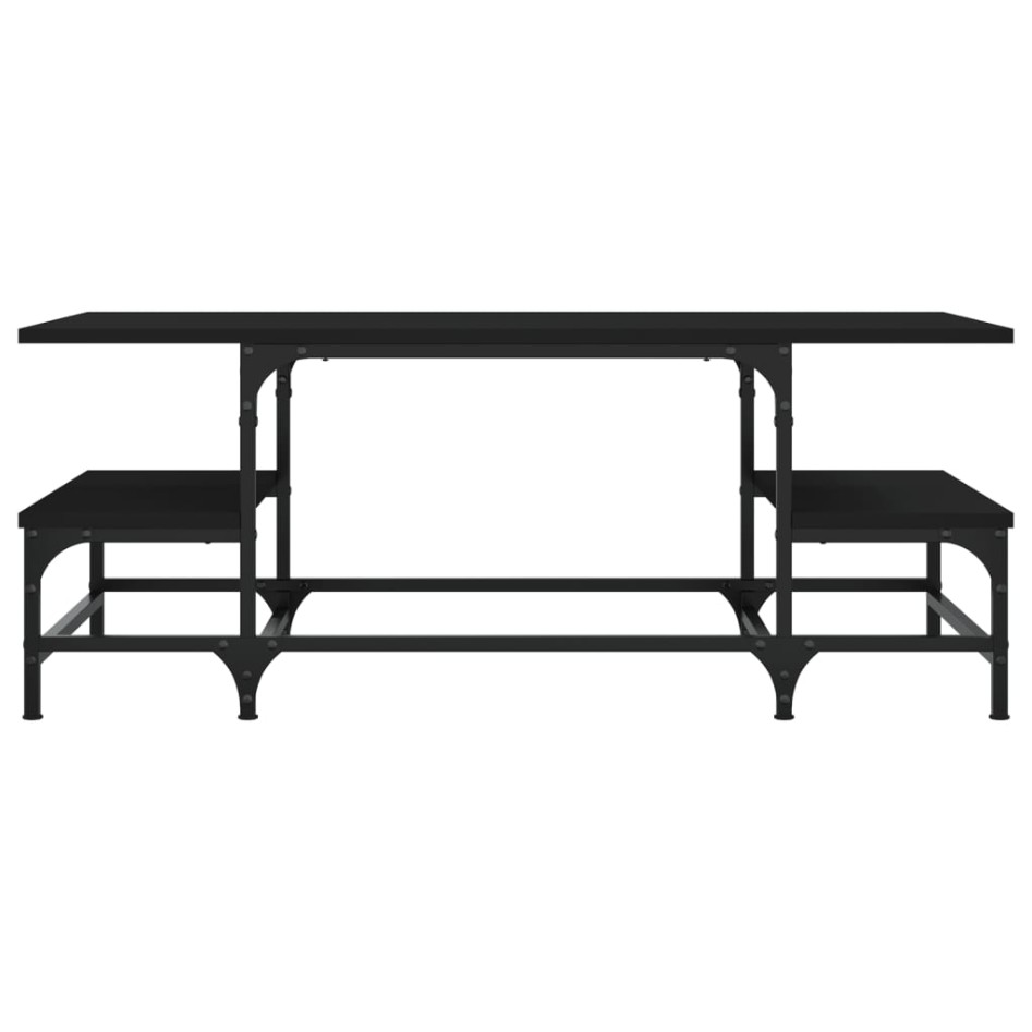 Mesa de centro madera contrachapada negro 100x50,5x40
