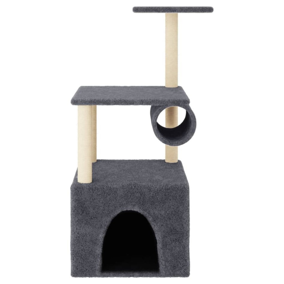 Rascador para gatos con postes de sisal gris oscuro 109,5
