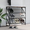 Mueble zapatero madera de ingeniería roble ahumado 90x30x85 cm