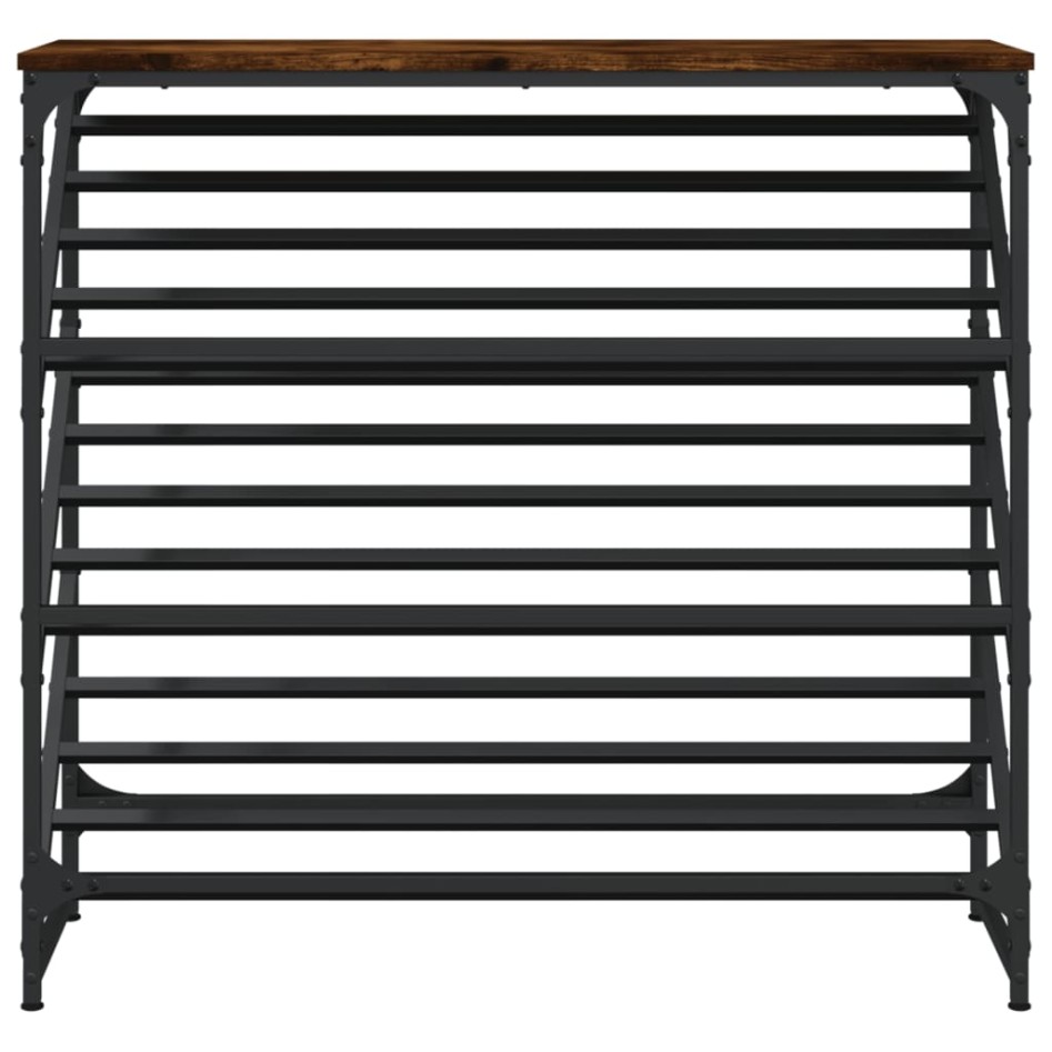 Mueble zapatero madera de ingeniería roble ahumado 90x30x85