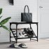 Mueble zapatero de madera de ingeniería negro 60x30x45
