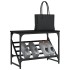 Mueble zapatero de madera de ingeniería negro 60x30x45