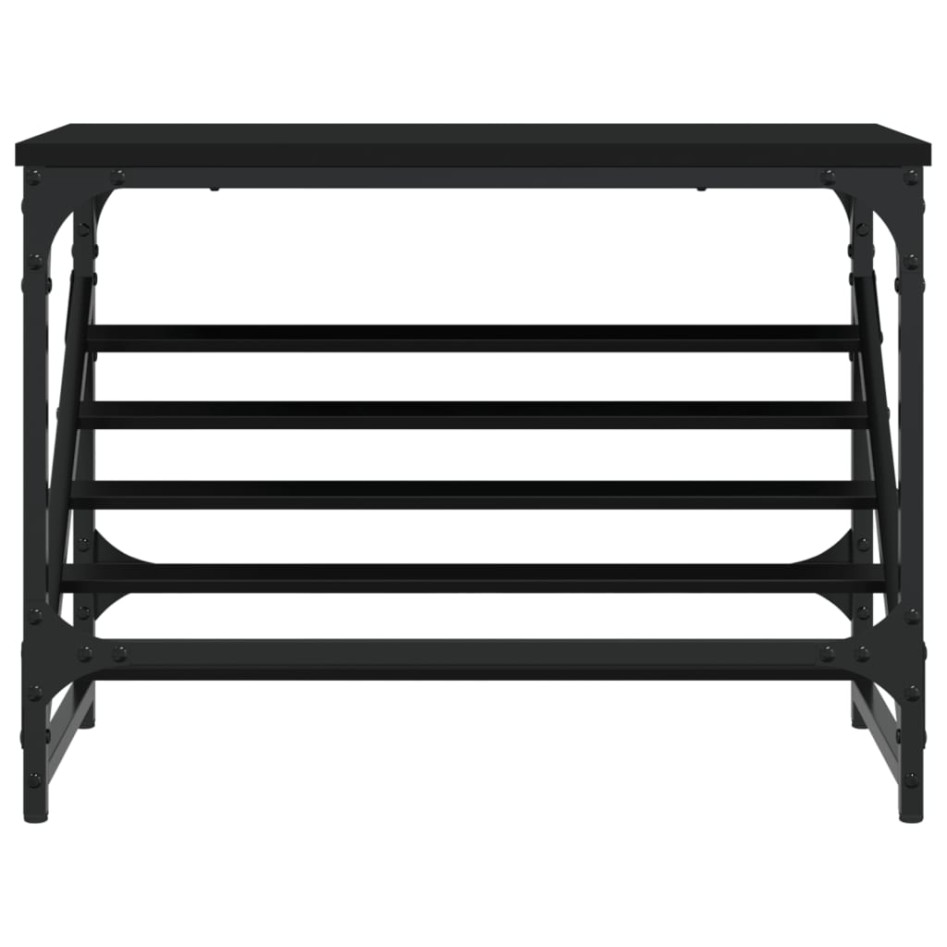 Mueble zapatero de madera de ingeniería negro 60x30x45