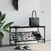 Mueble zapatero de madera de ingeniería negro 90x30x45 cm