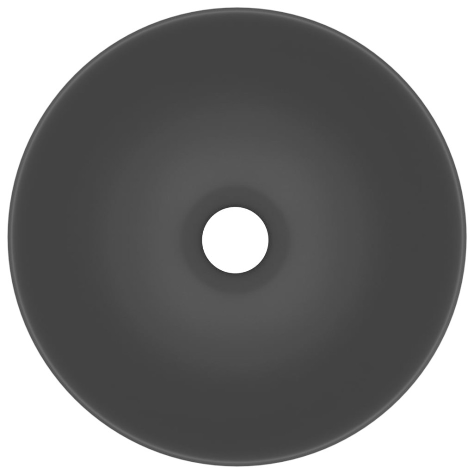 Lavabo de cuarto de baño redondo cerámica gris
