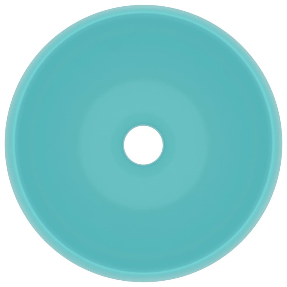 Lavabo de lujo redondo cerámica verde claro mate 40x15