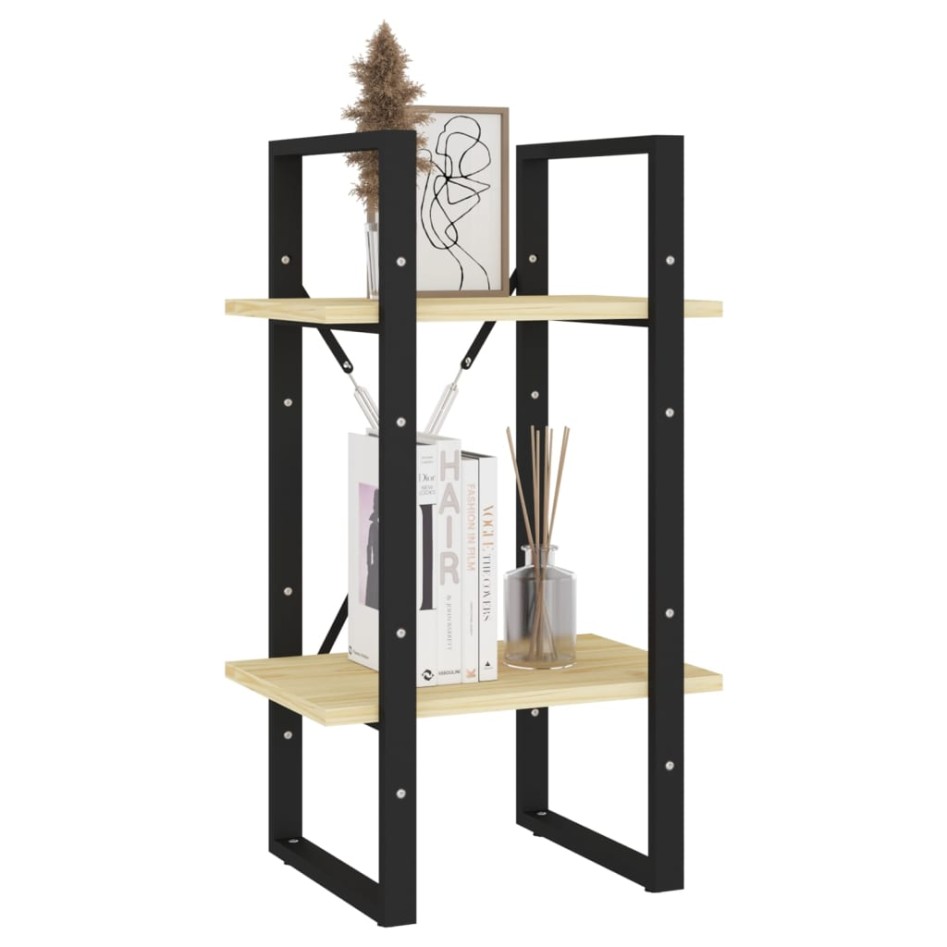 Estantería de 2 niveles madera maciza de pino 40x30x70