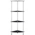 Estantería 4 niveles cristal templado negro 30x30x100