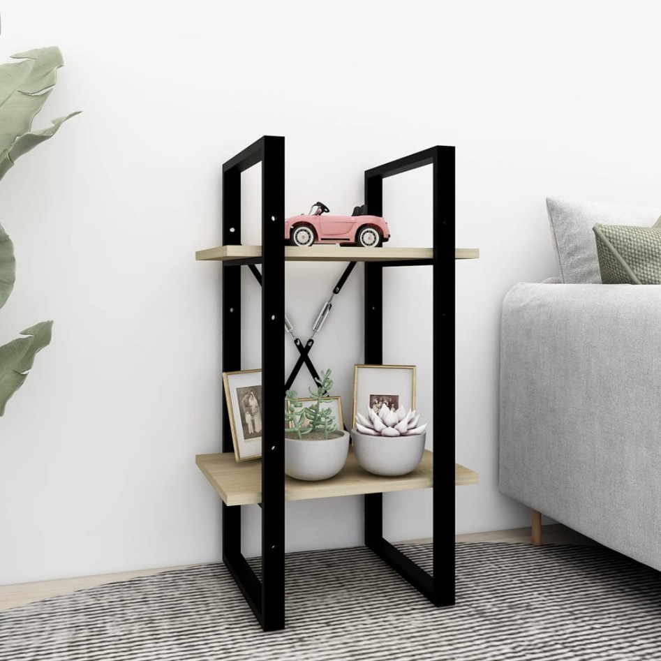 Estantería de 2 niveles contrachapada roble Sonoma 40x30x70