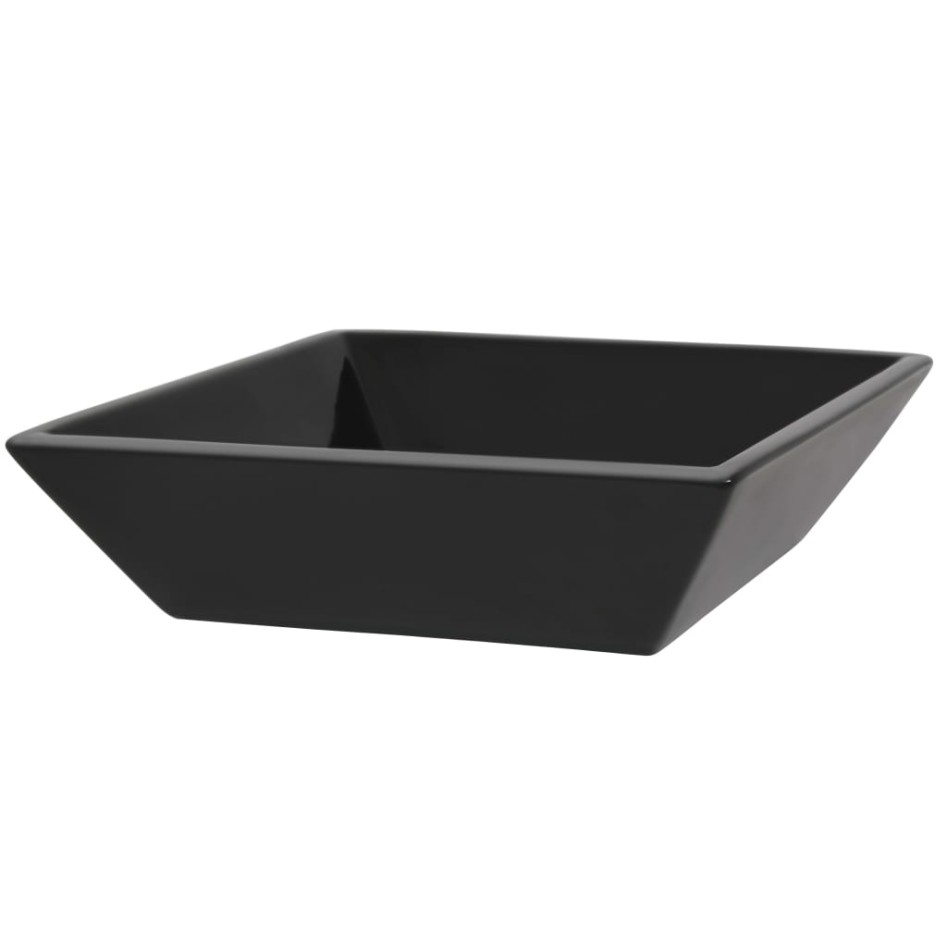 Lavabo cuadrado de cerámica negro 41,5x41,5x12