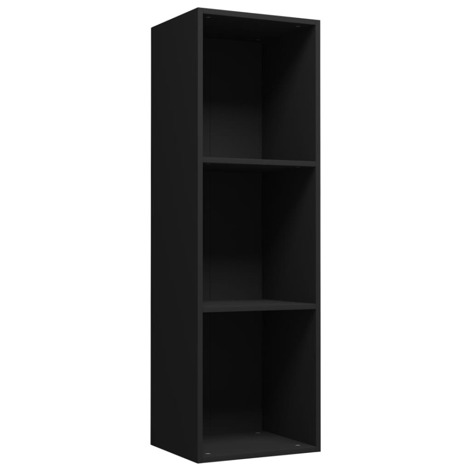 Estantería libros/mueble TV contrachapada negro 36x30x114