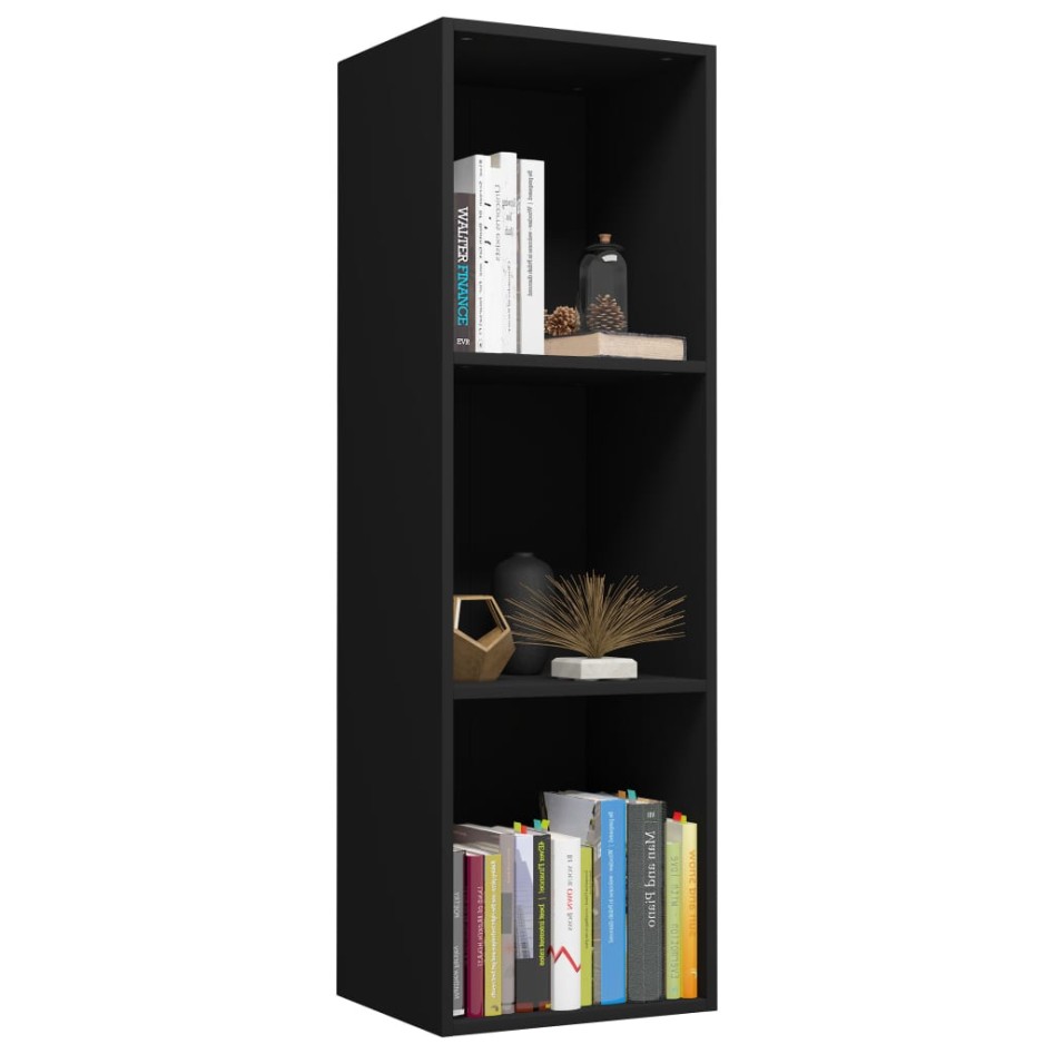 Estantería libros/mueble TV contrachapada negro 36x30x114