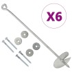 Anclajes de tierra 6 uds metal galvanizado 10x60 cm