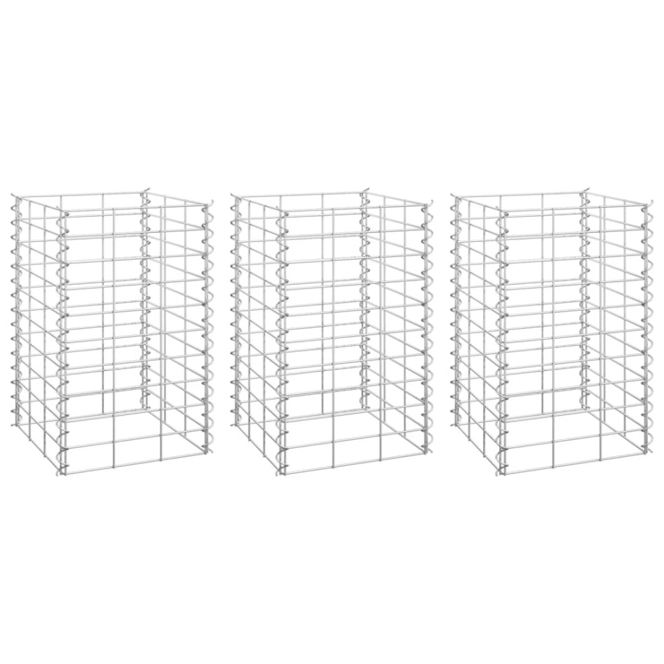 Arriates de gaviones 3 unidades hierro 30x30x50