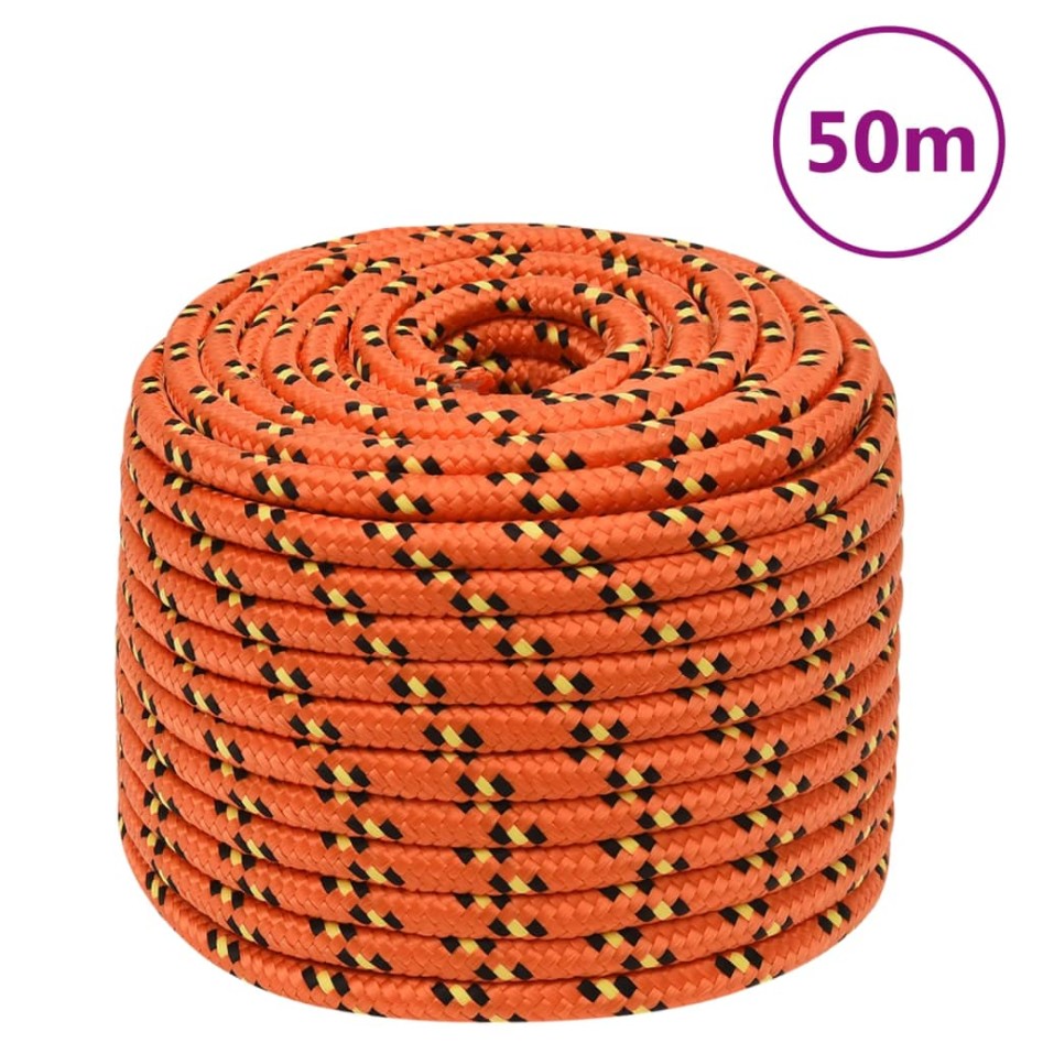 Cuerda de barco polipropileno naranja 14 mm 50