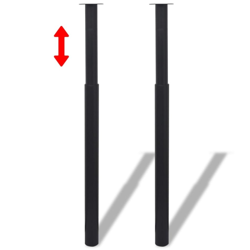 2x Patas de mesa telescópicas negro 710 mm-1100