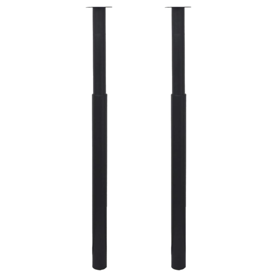 2x Patas de mesa telescópicas negro 710 mm-1100