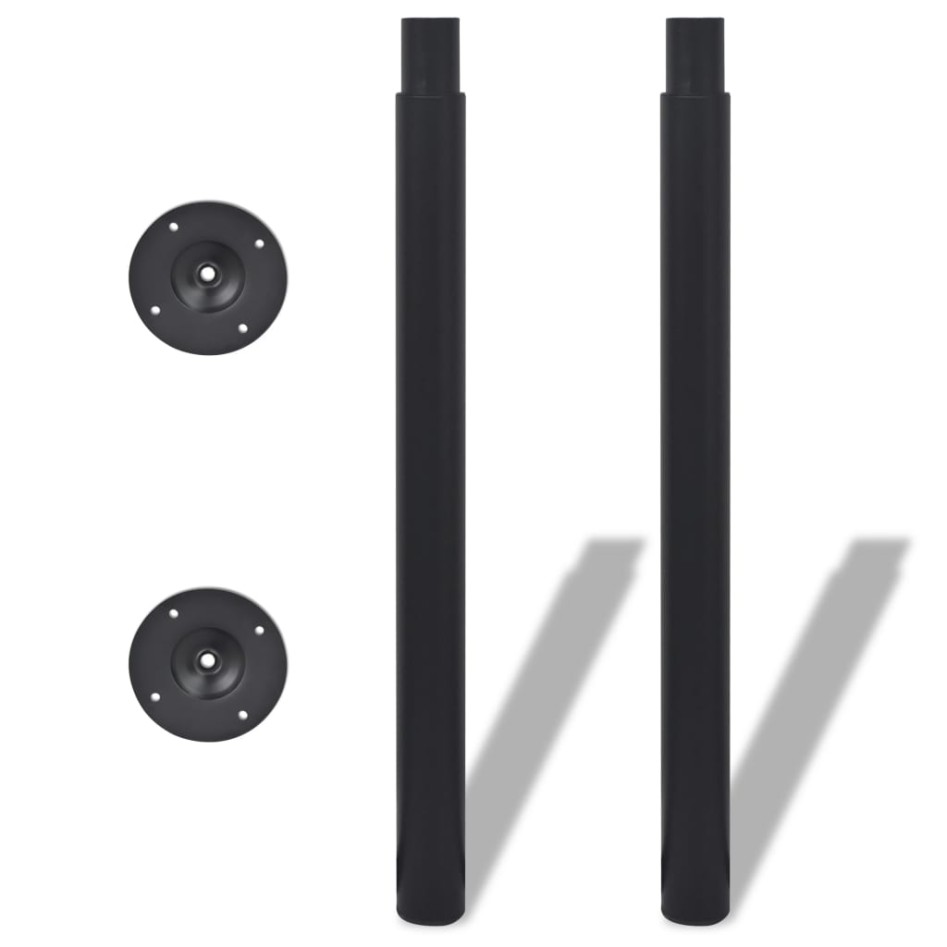 2x Patas de mesa telescópicas negro 710 mm-1100