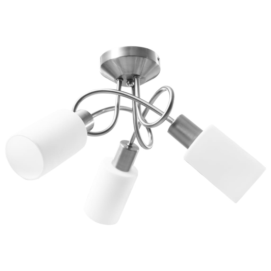 Lámpara de techo pantallas cerámica cono blanco 3 bombillas