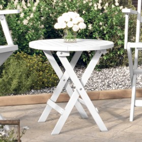 Mesa de jardín plegable madera maciza de acacia blanco Ø 46