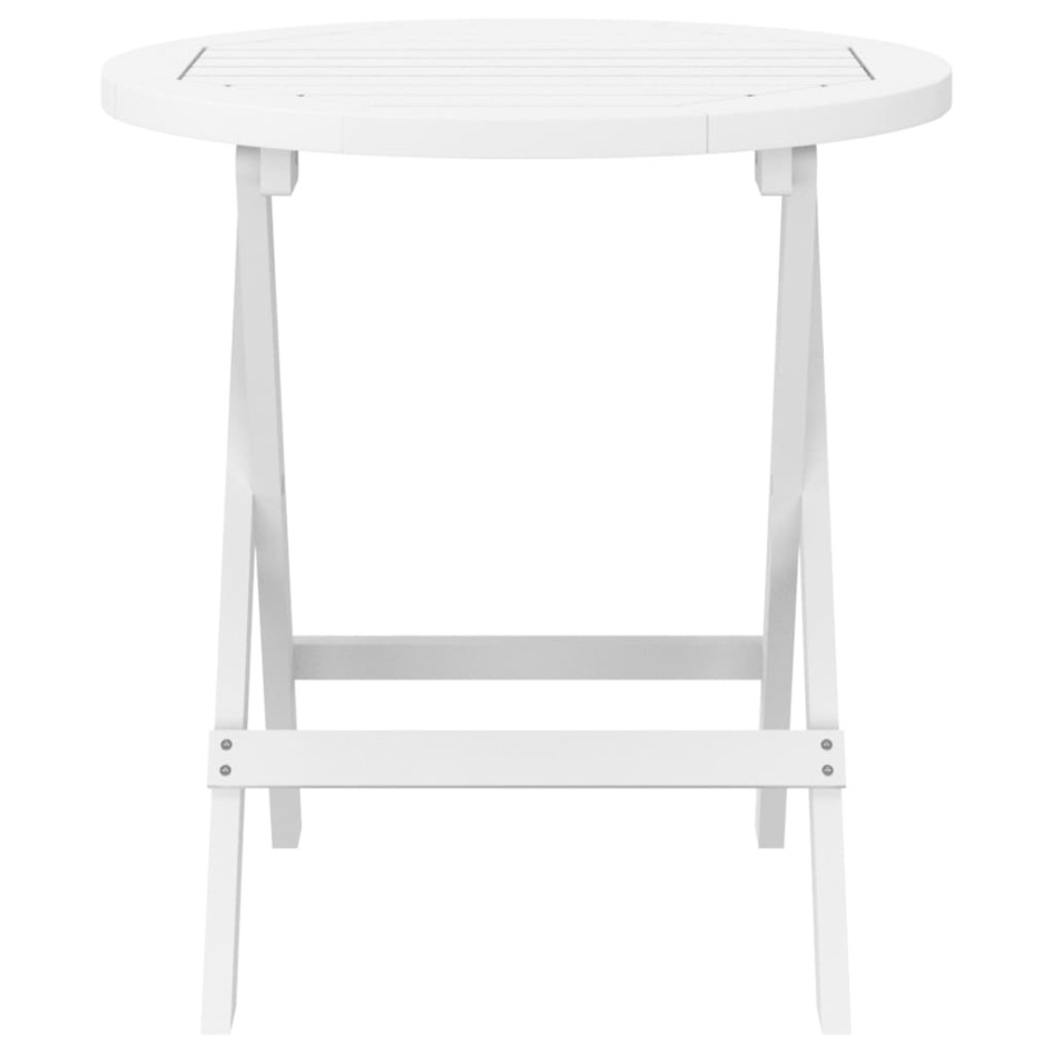 Mesa de jardín plegable madera maciza de acacia blanco Ø 46