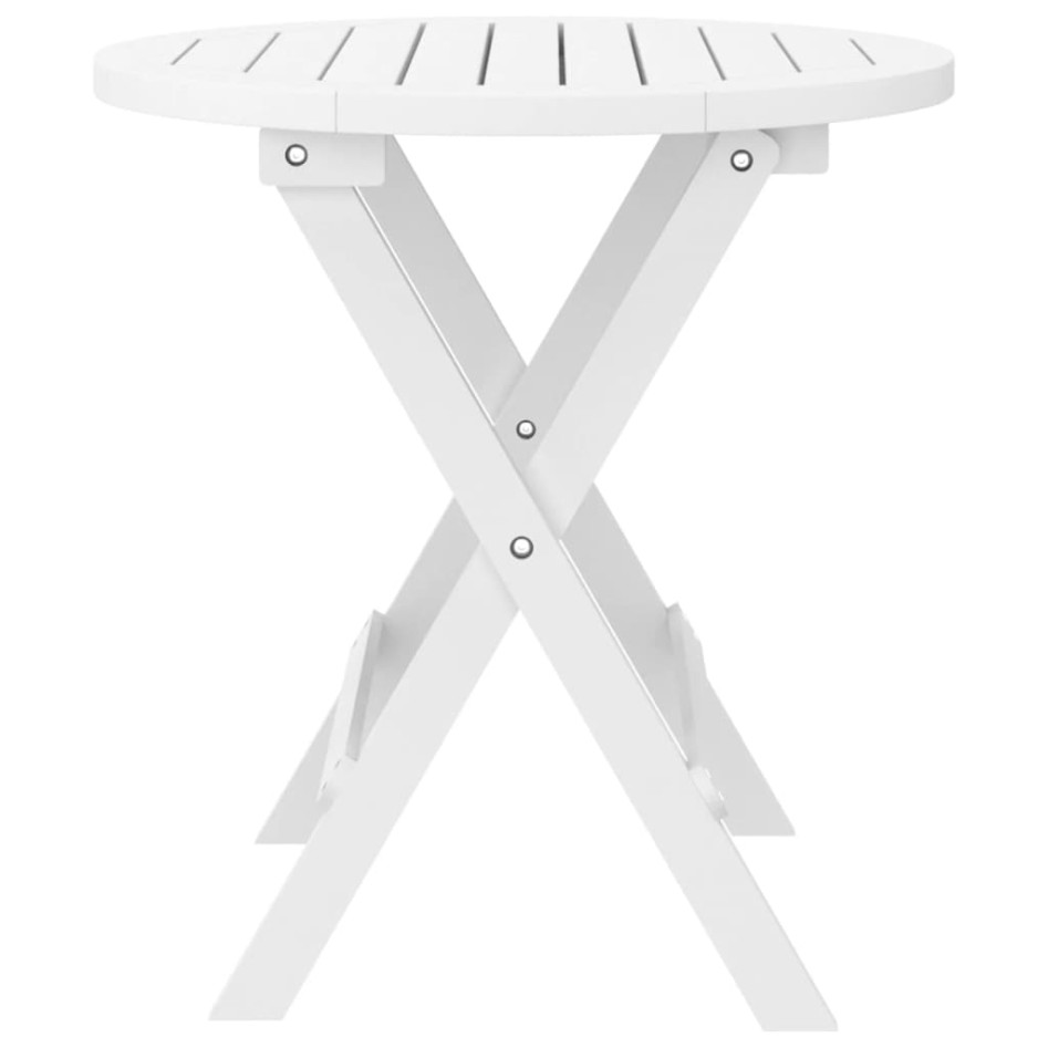 Mesa de jardín plegable madera maciza de acacia blanco Ø 46
