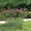 Arriate de acero galvanizado plateado 100x40x45 cm