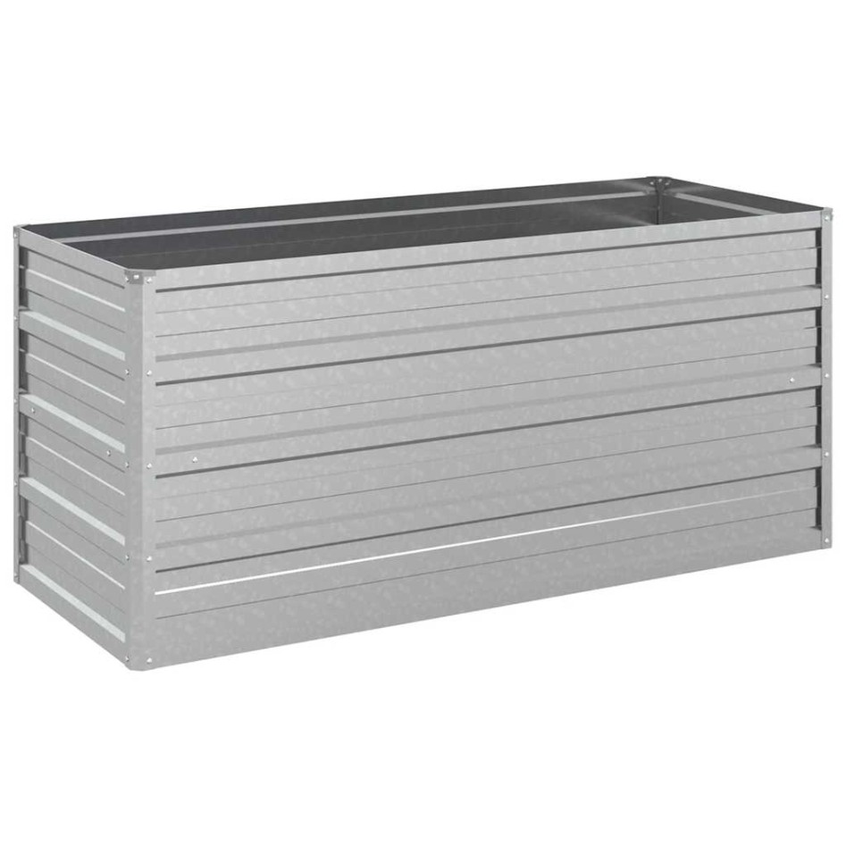 Arriate de acero galvanizado plateado 100x40x45
