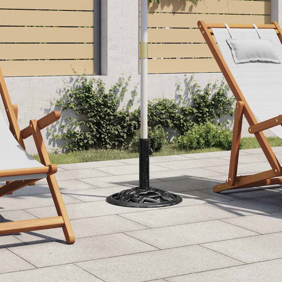 Base de sombrilla de hierro fundido negro 40x40x32