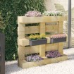 Jardineras para europalés 12 uds PP gris 36x13,5x9,5 cm