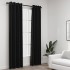Cortina opaca con ojales look lino 2 pzas antracita 140x225