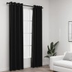 Cortina opaca con ojales look lino 2 pzas antracita 140x225 cm