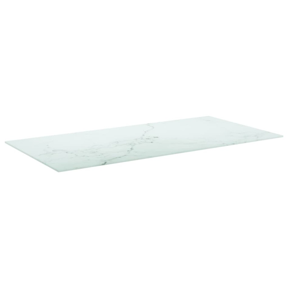 Tablero mesa diseño mármol vidrio templado blanco 100x50 cm