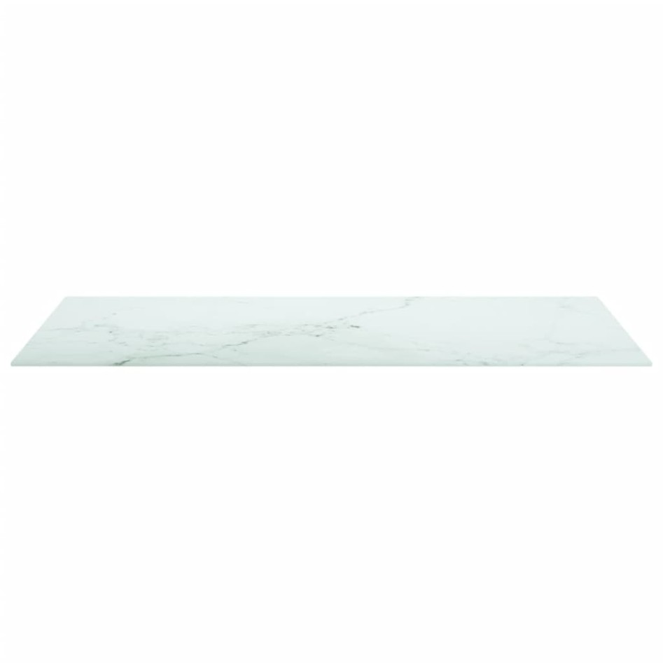 Tablero mesa diseño mármol vidrio templado blanco 100x50 cm