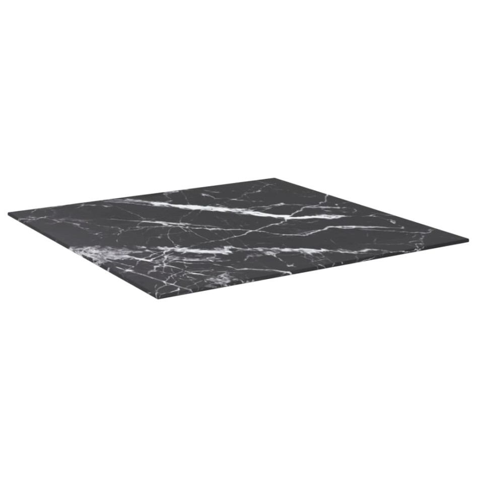 Tablero mesa diseño mármol vidrio templado negro 70x70 cm 6