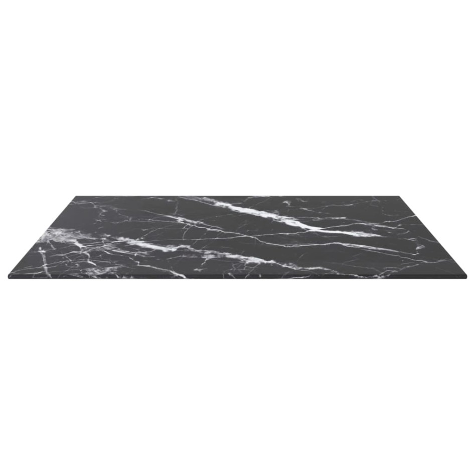 Tablero mesa diseño mármol vidrio templado negro 70x70 cm 6