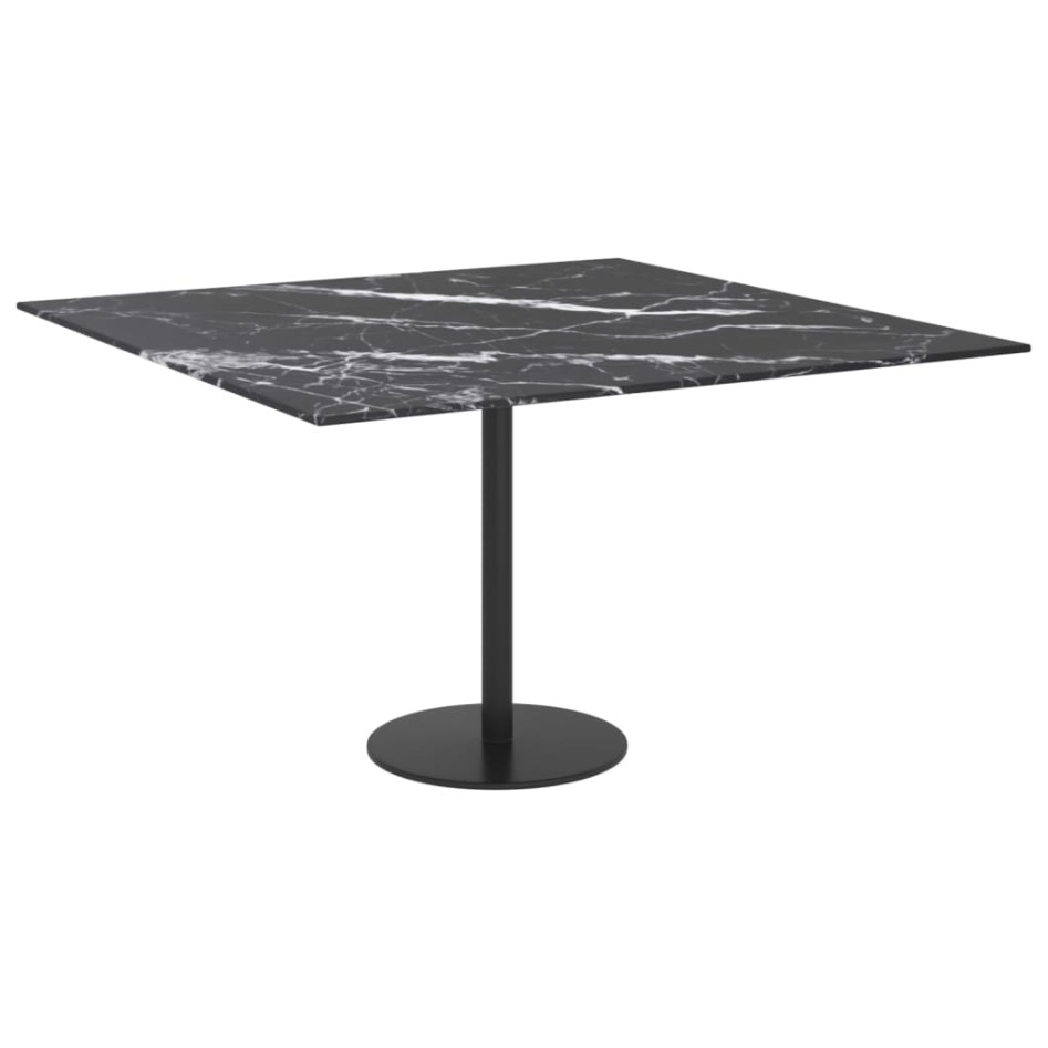 Tablero mesa diseño mármol vidrio templado negro 70x70 cm 6
