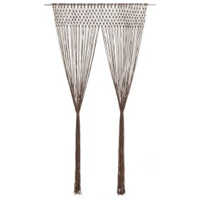 Cortina de macramé algodón gris taupé 140x240