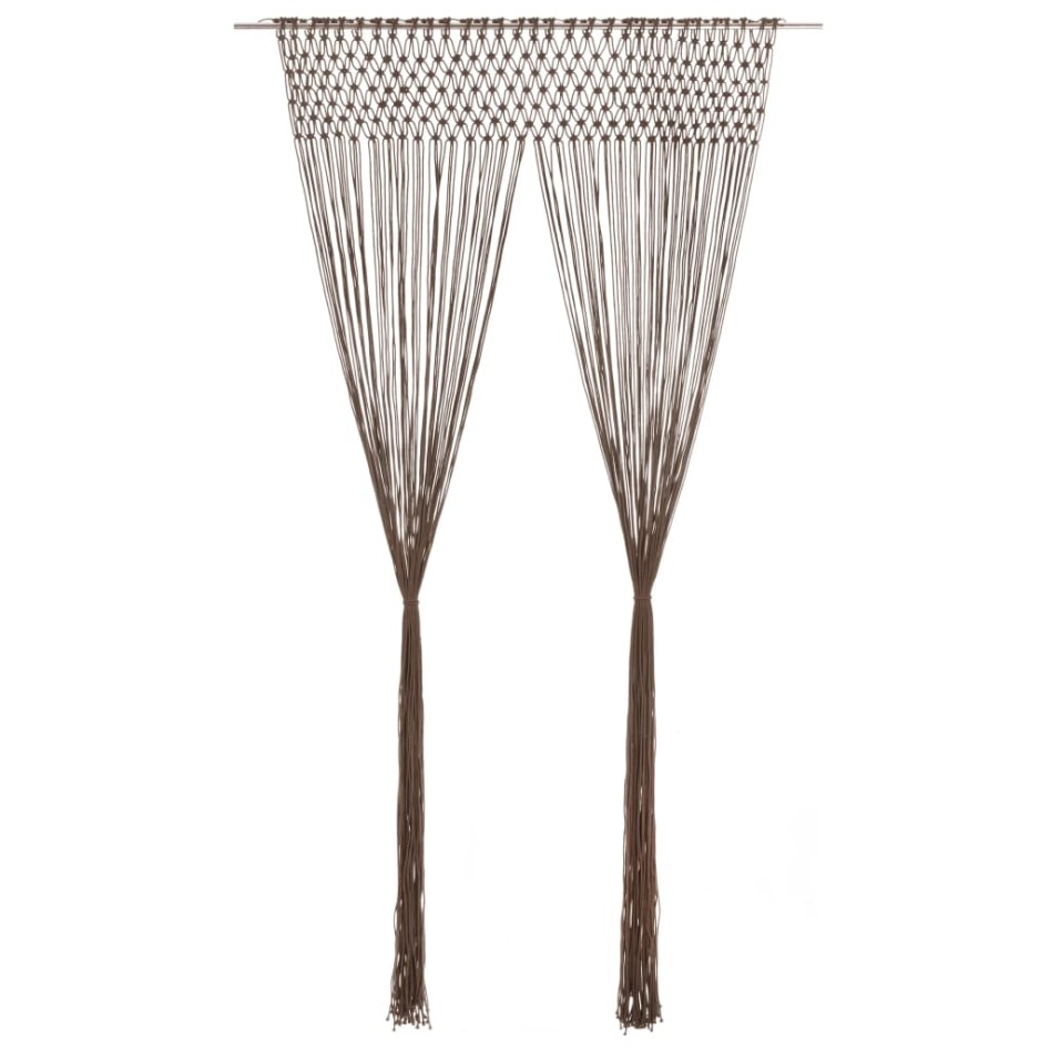 Cortina de macramé algodón gris taupé 140x240