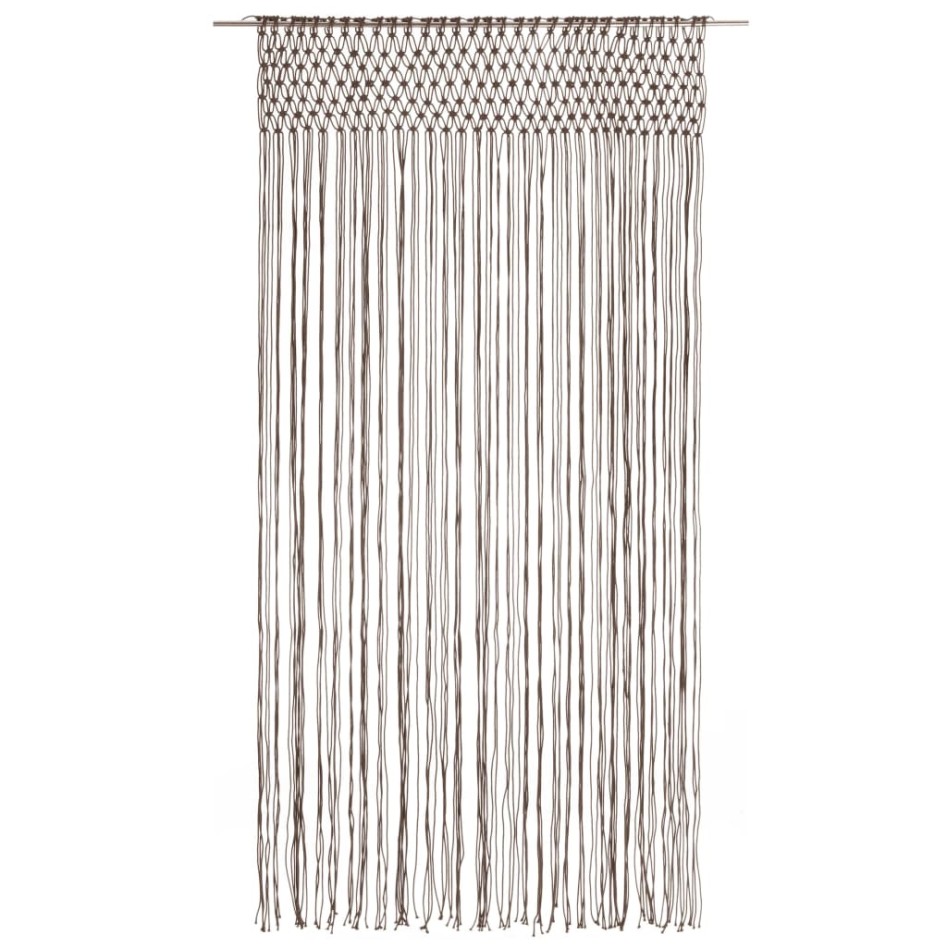 Cortina de macramé algodón gris taupé 140x240